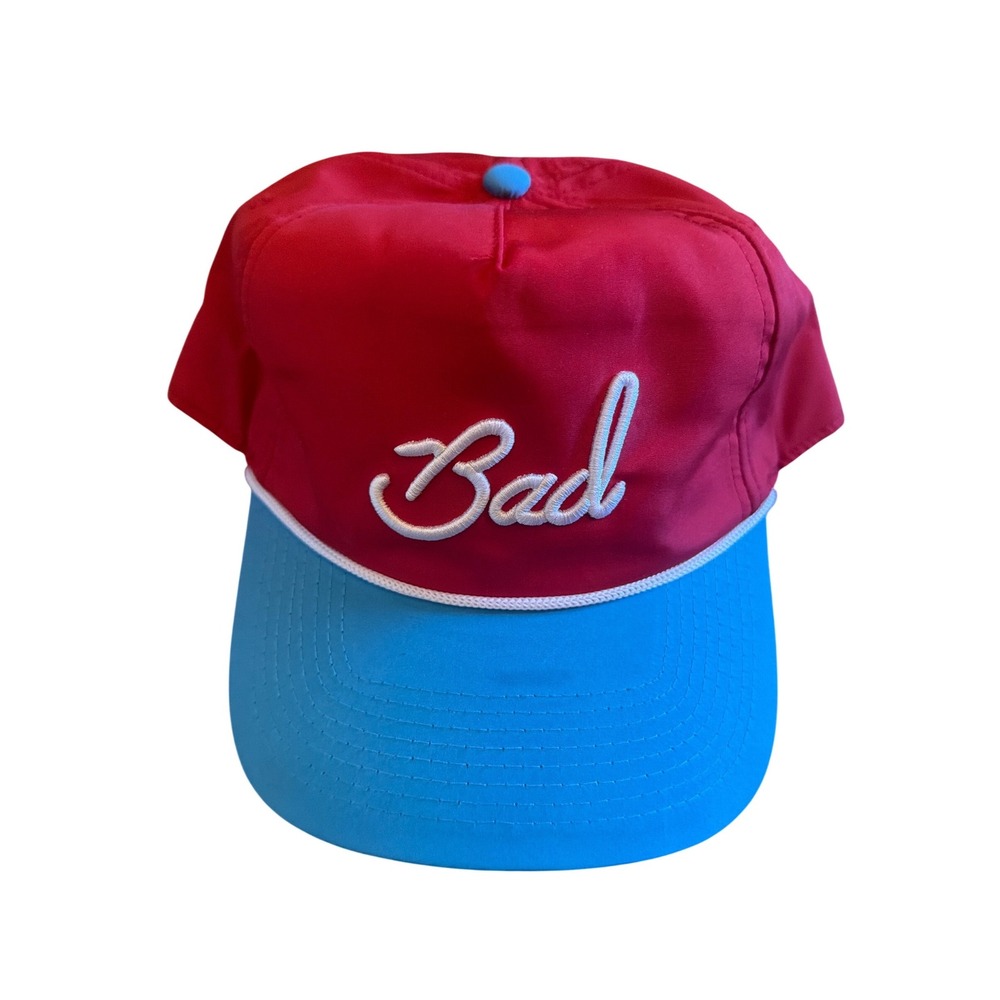 Bad Birdie Men's Red Blue Rope Hat Snapback Golf Cap Bad Script Logo
